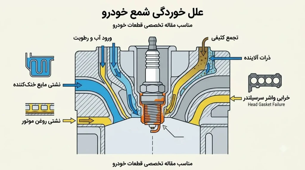 عوامل زنگ زدگی شمع خودرو
