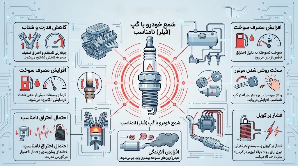 عوارض تنظیم نبودن فیلر خودرو