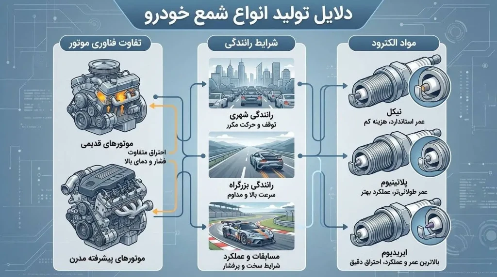 دلایل تولید انواع شمع خودرو