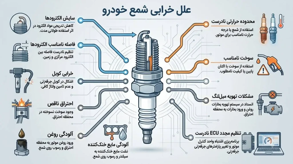 علل خرابی شمع خودرو