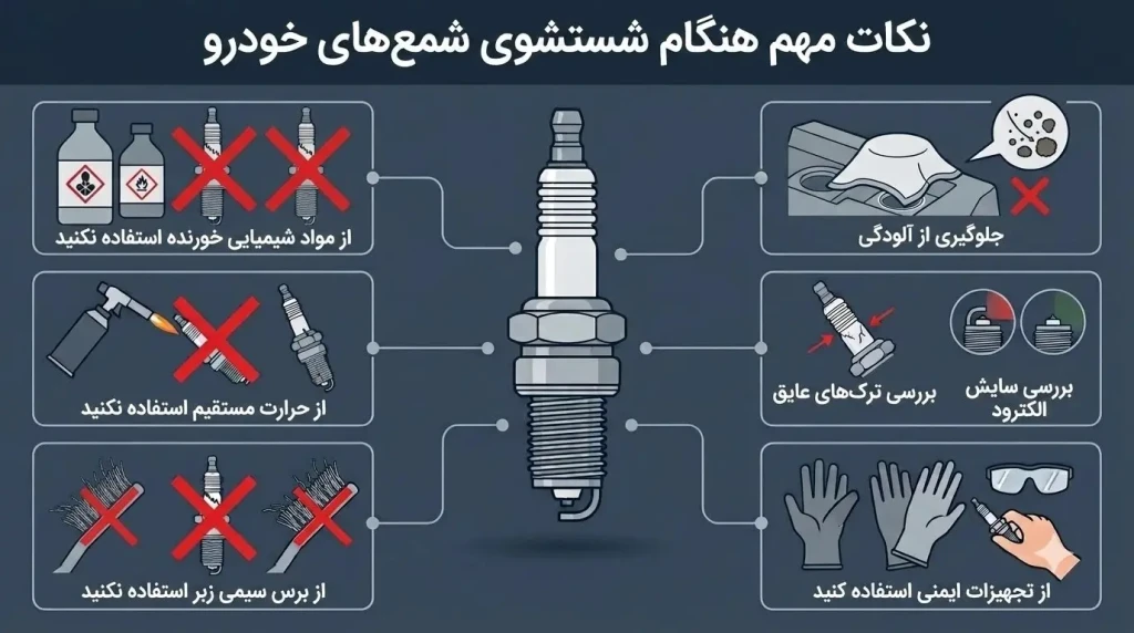 نکات مهم شستشوی شمع خودرو