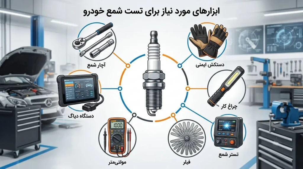 ابزار مورد نیاز تست شمع خودرو