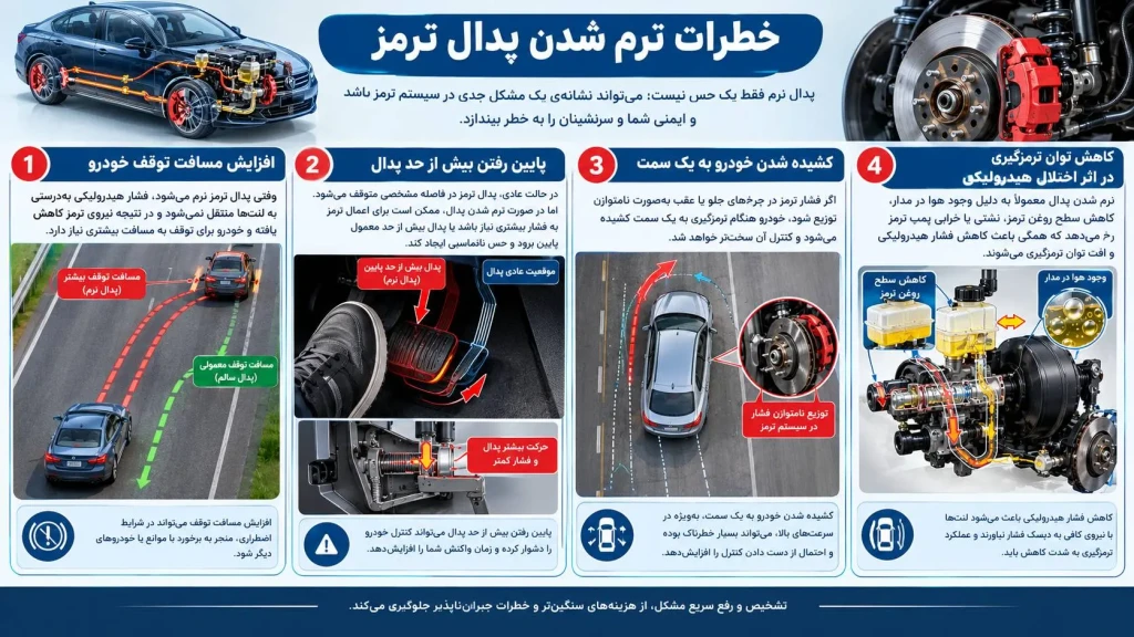 خطرات نرم شدن پدال ترمز