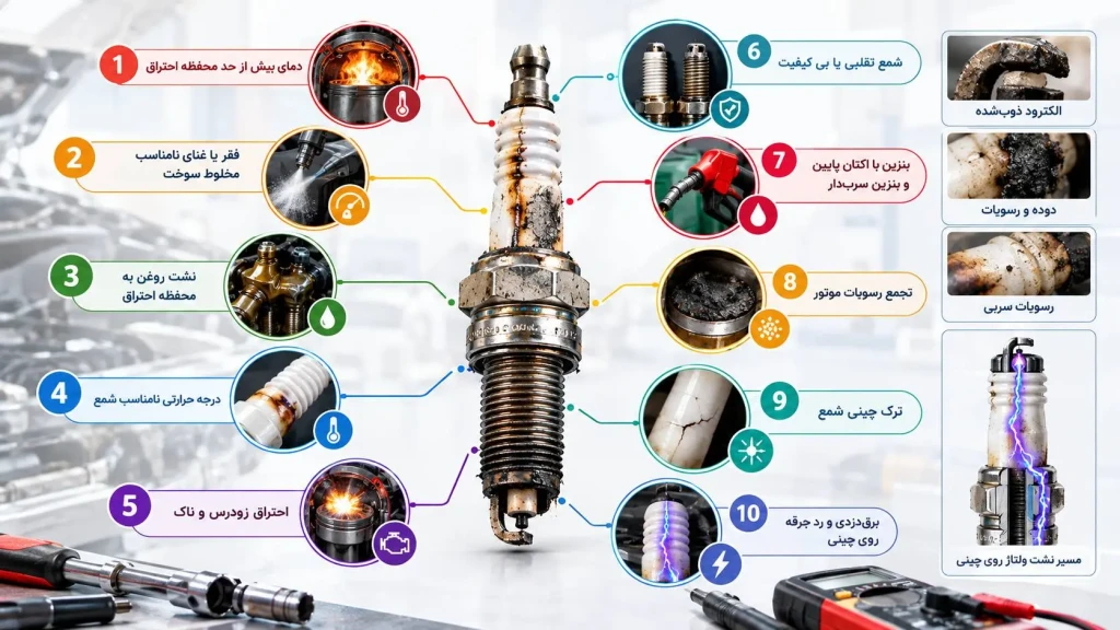 چه عواملی باعث سوختن شمع ماشین می شود؟